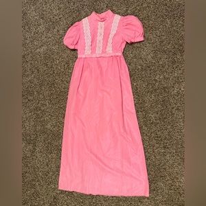 Vintage handmade pink dress sz small
